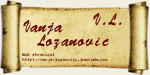 Vanja Lozanović vizit kartica